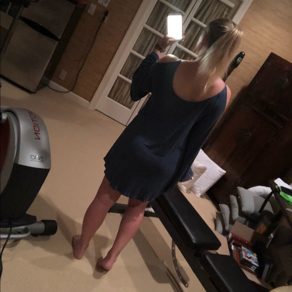 💕 Lani California Open-Shoulder Dress in BLUE - Picture 7 of 8